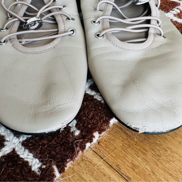 ZARA soft leather tan lace up flats - Picture 3 of 8